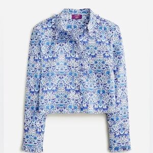 Jcrew Liberty Print Cropped Shirt- size Large